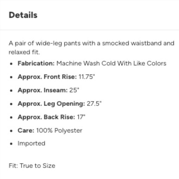 🔺SOLD🔺✨NEW Set✨ Shoedazzle Smocked Wide Leg Pant & Tie Front Crop Top - Large - Picture 12 of 13